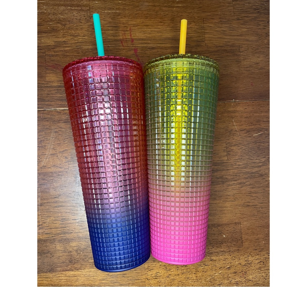 Starbucks Summer 2022 Cold Cup Set - Watermelon Gradient + Lemon Gradient (24oz) - Picture 2 of 5